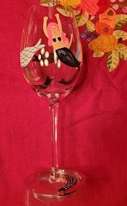Hand painted wine glass